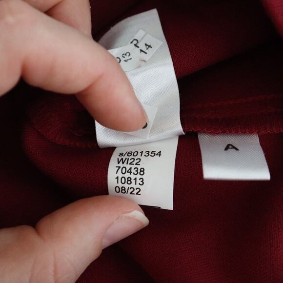 Ann Taylor Womens High Rise Ponte Pant Size 4 Dark Red Merlot Zip Ankle Career - Picture 9 of 13